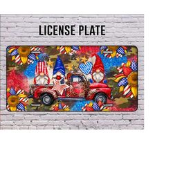 Gnome American License Plate Png, Usa Flag Gnome License Plate Png, Usa License Plate Png,American Gnome, American License Plate Sublimation