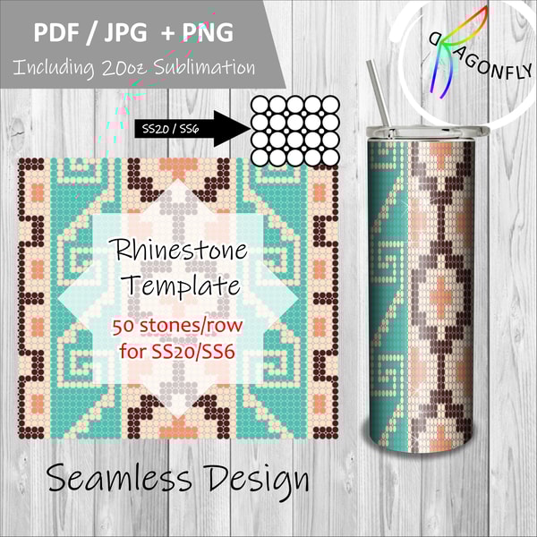 SS6 & SS20 rhinestones for 20 oz Tumbler Template - 50 Stone | Inspire ...