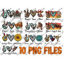 peace love bundle png, peace love cow png, peace love horses, peace love understand, sublimation designs, digital download, western bundle