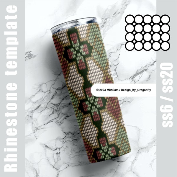 SS6 & SS20 rhinestones for 20 oz Tumbler Template - 50 Stone | Inspire ...