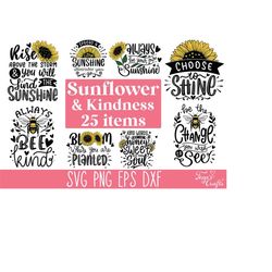 sunflower svg bundle, sunflower png files, sunflower quotes bundle, bee svg cut file, bee and sunflower svg, sunshine sv