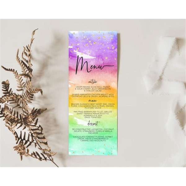 Pastel Menu Pastel Rainbow Menu Template Colorful Pastel Tab - Inspire ...