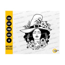 floral witch svg | halloween svg | horror svg | wicked evil sorcery dark magic spell potion | cut file clipart vector digital dxf png eps ai