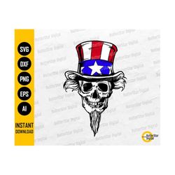 uncle sam skull svg | america svg | patriot military government country nation | cut files printables clipart vector digital dxf png eps ai