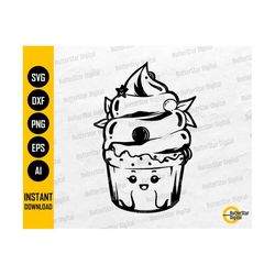 cute cupcake svg | muffin svg | bake cake pastries pastry bakery oven sweets dessert party | cut files clipart vector digital dxf png eps ai