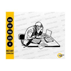 working skeleton svg | office svg | deadline svg | job work overtime paperwork career | cutting file clip art vector digital dxf png eps ai