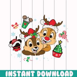 chip and dale couple christmas disney vacation svg file