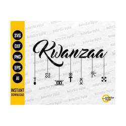 kwanzaa svg | kwanzaa candle symbols svg | african american holiday celebration | cricut cameo cutfile clipart vector digital dxf png eps ai