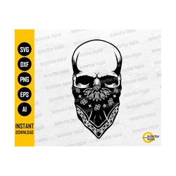 paisley bandana skull svg | skeleton svg | paisly gangster gang gothic goth thug | cricut cut files clip art vector digital dxf png eps ai