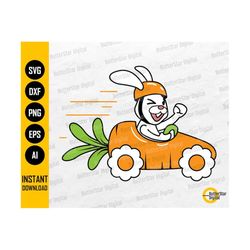 carrot car svg | rabbit svg | cute funny spring shirt sticker gift | cricut silhouette cutting file printable clipart digital dxf png eps ai
