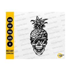 pineapple skull svg | sunglasses svg | tropical fruit svg | summer svg | cricut cutting file printable clipart vector digital png dxf eps ai