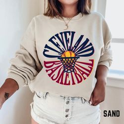 cleveland basketball sweatshirt, retro cleveland basketball crewneck, cleveland ohio sweater, cute cleveland basketball