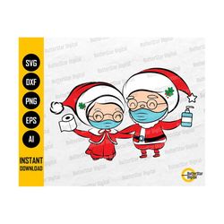 quarantine mr. and mrs. claus svg | cute funny 2021 christmas svg | cricut silhouette cameo printable clipart vector digital png eps dxf ai