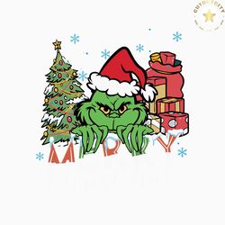 merry christmas grinchy santa hat svg graphic design file