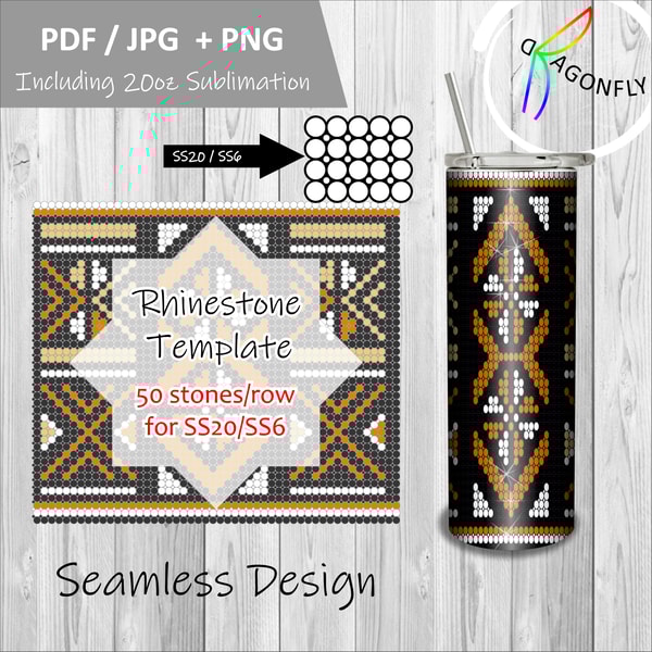 SS6 & SS20 rhinestones for 20 oz Tumbler Template - 50 Stone | Inspire ...
