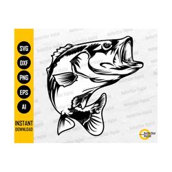 Bass Fish SVG | Bass Fishing SVG | Bass Angling SVG | Fish Decal Sticker Graphic | Cricut Cutting File Clipart Vector Digital Dxf Png Eps Ai