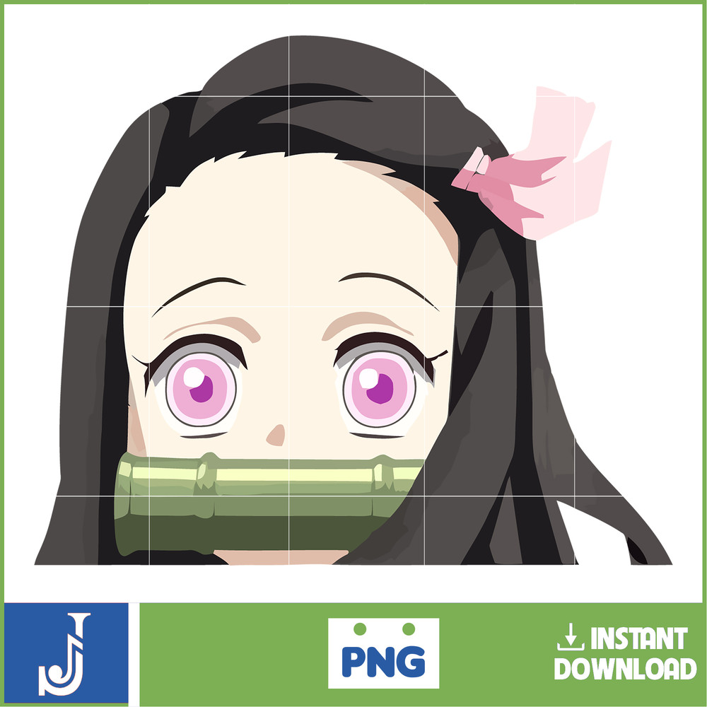 Anime Peeking Premium Graphic Design, Cute , Cool, Anime PNG, Print on Demand, Stickers, Anime Peeker (24).jpg