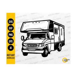 rv camper svg | recreational vehicle svg | mobile home travel road trip campsite camp | cutting file cuttable clipart digital dxf png eps ai