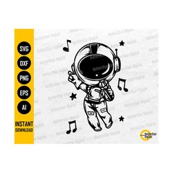 cute space astronaut singing svg | dance decal t-shirt sticker graphics | cricut silhouette printables clipart vector digital dxf png eps ai