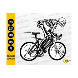 skeleton riding bicycle svg | cycling svg | bike svg | racing race racer athlete biking | cutting file clipart vector digital dxf png eps ai