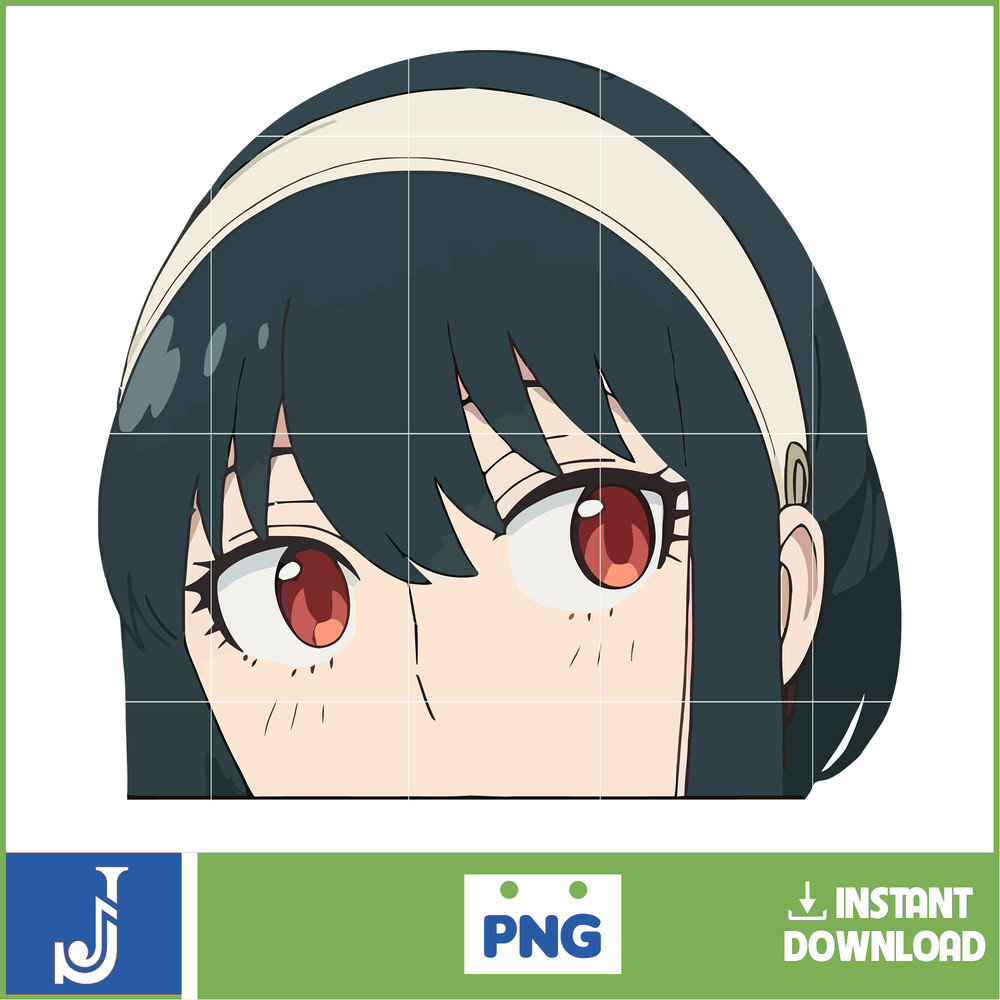 Anime Peeking Premium Graphic Design, Cute , Cool, Anime PNG, Print on Demand, Stickers, Anime Peeker (86).jpg