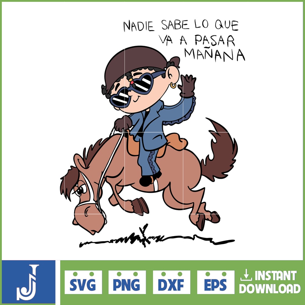 Bad Bunny New album cover Nadie sabe lo que va a pasar manana Svg, Bad Bunny Svg.jpg