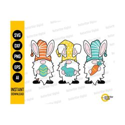 easter gnomes svg | easter bunny svg | cute gnomes with easter egg | cricut silhouette cut | printable clipart vector digital dxf png eps ai