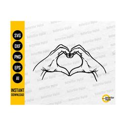 heart hand sign svg | love tattoo decal symbol t-shirt sticker graphic | cricut cutting file printable clipart vector digital dxf png eps ai