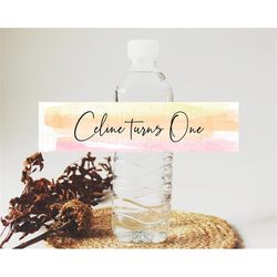 pastel water label template pastel ombre rainbow watercolor colorful party decor birthday baptism baby shower wedding br