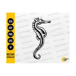 vector seahorse svg | ocean sea marine underwater fish coral reef wildlife | cutting file printables clipart digital download dxf png eps ai