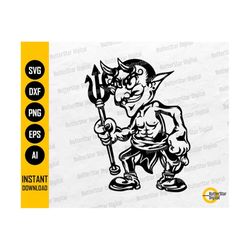 little devil svg | demon with pitchfork svg | satan satanic deity god evil hell | cut files cuttable clip art vector digital dxf png eps ai