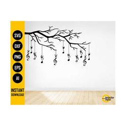 music notes tree branch svg | treble clef sheet musical classical musician artist | cut file printable clipart vector digital dxf png eps ai