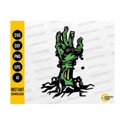 zombie hand coming out of the ground svg | grave undead dead evil monster tomb | cut files printables clip art vector digital dxf png eps ai
