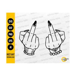 tattooed girl middle finger svg | female hands svg | woman svg | cricut silhouette cut file printable clip art vector digital dxf png eps ai