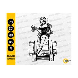 beer barrel girl svg | keg svg | draft beer svg | alcoholic drink bar pub drunk alcohol | cutting file clipart vector digital dxf png eps ai
