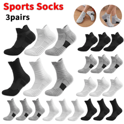 3pairs/set sports socks athletic trainning socks breathable men short long tube sport socks dry fitness short tube sport