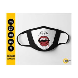 vampire lady face mask svg | monster girl facemask | horror mouth cover | cricut silhouette clipart vector digital download png eps dxf ai