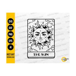 tarot card sun svg | magic illustration svg | witchcraft svg | boho svg | cricut silhouette cut files clip art vector digital dxf png eps ai