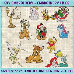 cartoon embroidery designs, christmas embroidery, christmas bundle embroidery design, machine embroidery designs