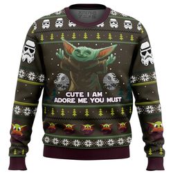 Baby Yoda Cute Mandalorion Star Wars All Over Print Hoodie 3D Zip Hoodie 3D Ugly Christmas Sweater 3D Fleece Hoodie