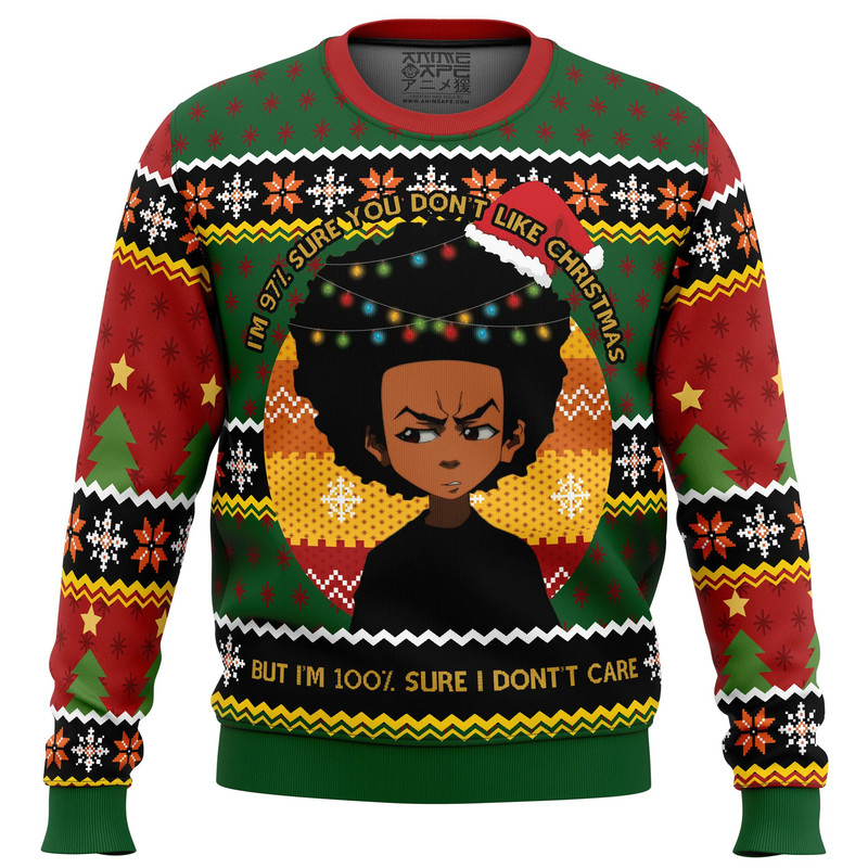 Huey Freeman The Boondocks All Over Print Hoodie 3D Zip Hoodie 3D Ugly Christmas Sweater 3D Fleece Hoodie