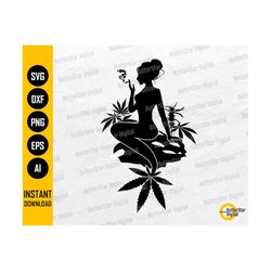 cannabis mom mermaid svg | smoking marijuana joint svg | messy hair bun svg | cricut silhouette cameo clipart vector digital dxf png eps ai