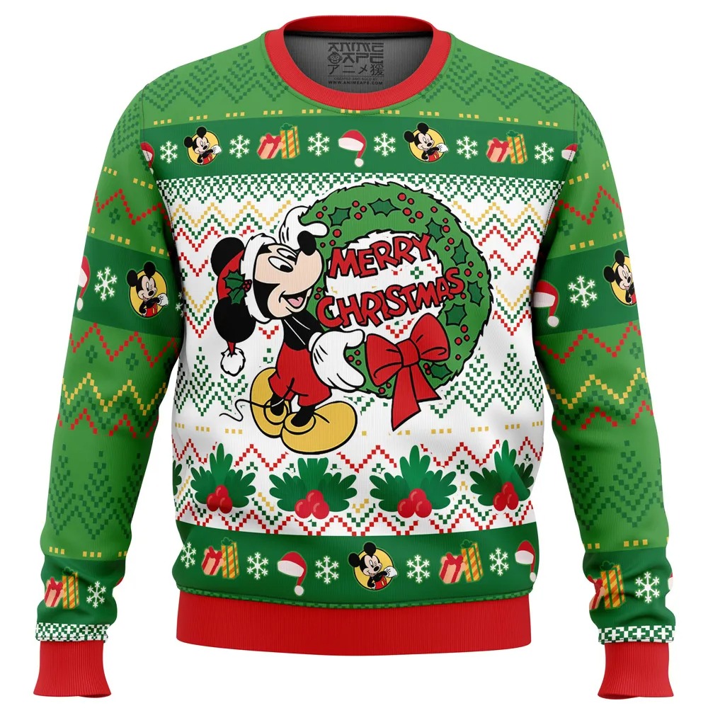 Merry Christmas Mickey Mouse Disney All Over Print Hoodie 3D Zip Hoodie 3D Ugly Christmas Sweater 3D Fleece Hoodie