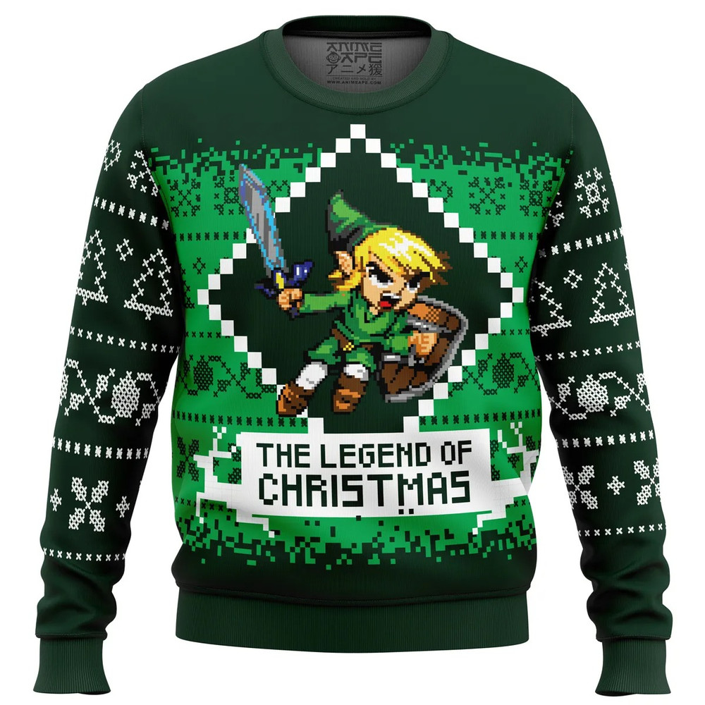 The Legend of Christmas Zelda All Over Print Hoodie 3D Zip Hoodie 3D Ugly Christmas Sweater 3D Fleece Hoodie
