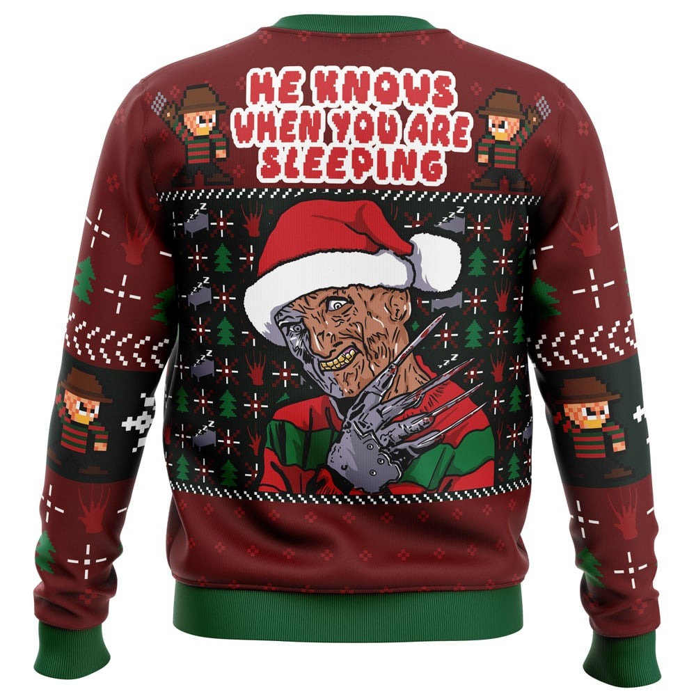 Fred Claws Christmas Freddy Krueger All Over Print Hoodie 3D Zip Hoodie 3D Ugly Christmas Sweater 3D Fleece Hoodie