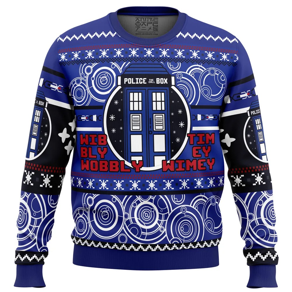 Christmas Through Time And Space Doctor Who Hoodie 3D Zip Hoodie 3D Ugly Christmas Sweater 3D Fleece Hoodie