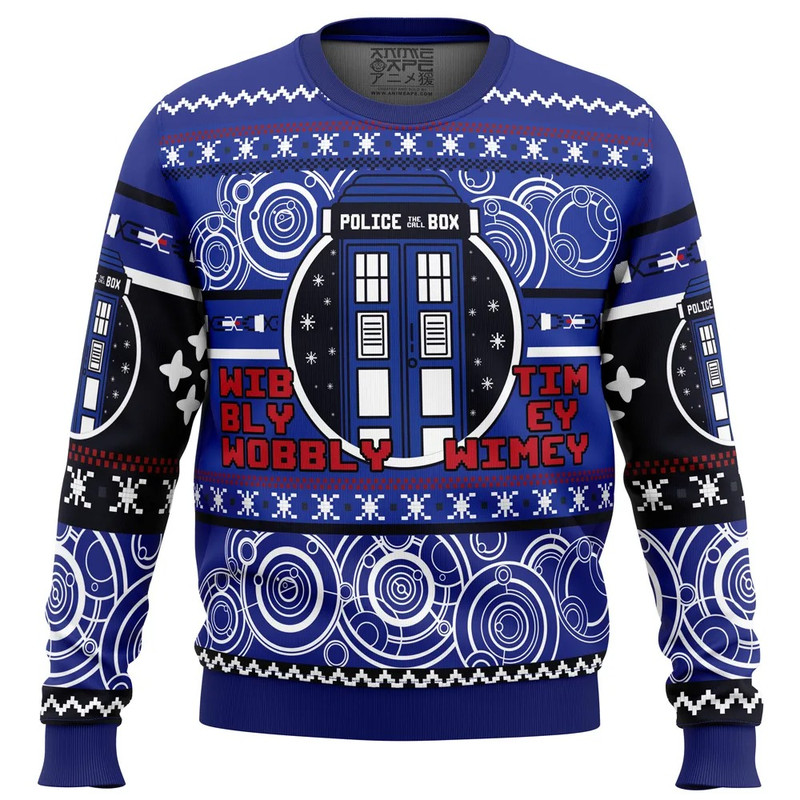 Christmas Through Time And Space Doctor Who Hoodie 3D Zip Hoodie 3D Ugly Christmas Sweater 3D Fleece Hoodie