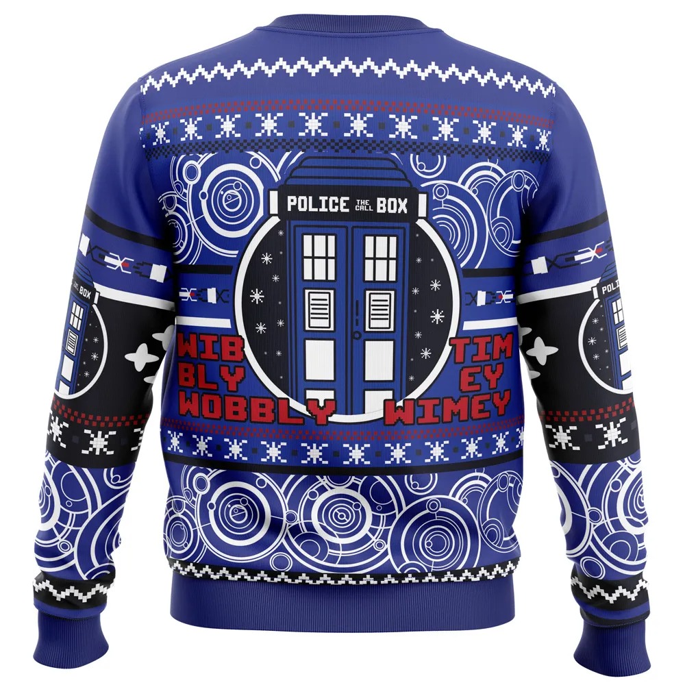 Christmas Through Time And Space Doctor Who Hoodie 3D Zip Hoodie 3D Ugly Christmas Sweater 3D Fleece Hoodie