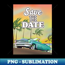 save the date classic car - decorative sublimation png file - unleash your creativity
