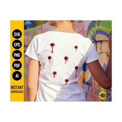 gunshot wounds svg | 7 gun shots | bleeding bullet holes | gun injury | cricut cutting file clipart vector digital download png eps pdf ai
